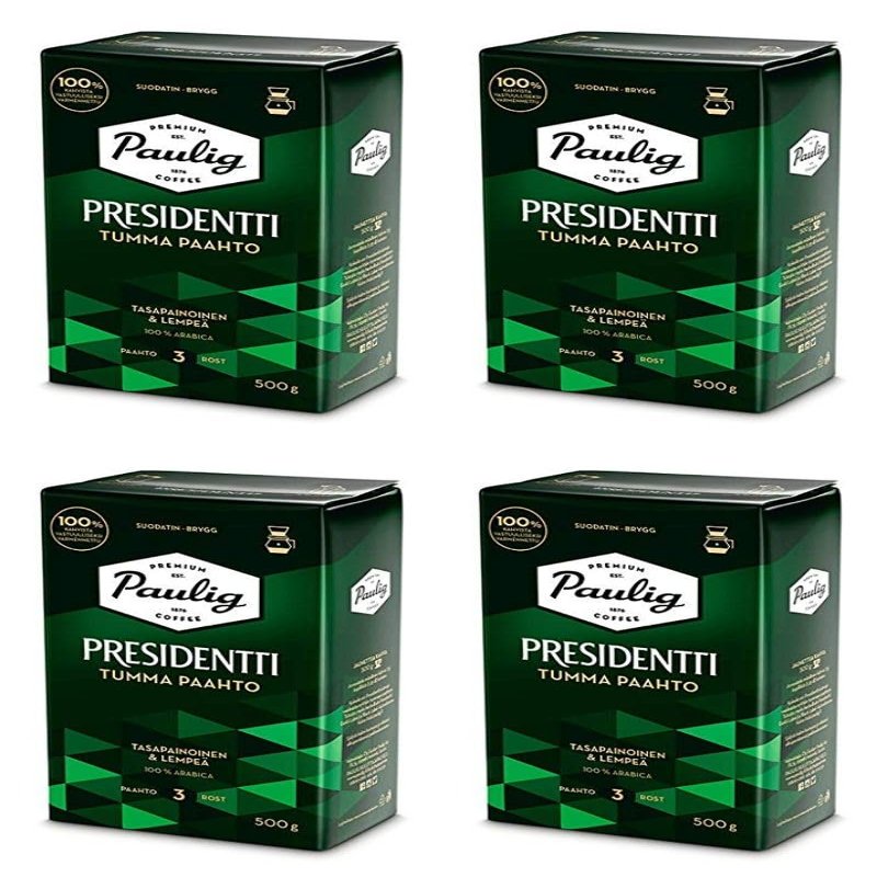 Paulig Presidentti Dark Roast Filter Ground Coffee 4 Pack of 500g