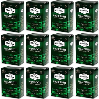 Paulig Presidentti Dark Roast Filter Ground Coffee 12 Pack of 500g