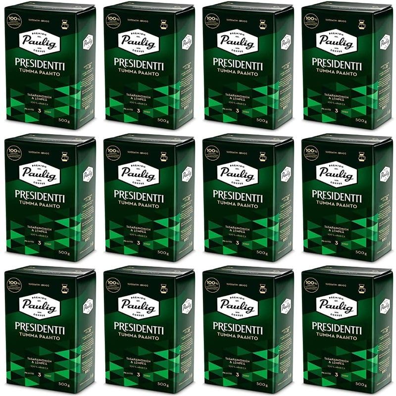 Paulig Presidentti Dark Roast Filter Ground Coffee 12 Pack of 500g