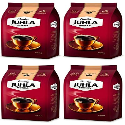 Paulig Juhla Mokka Coffee Bean Coffee 4 Pack of 500g