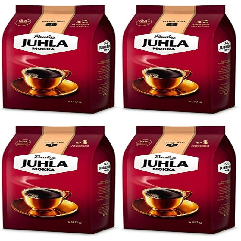 Paulig Juhla Mokka Coffee Bean Coffee 4 Pack of 500g