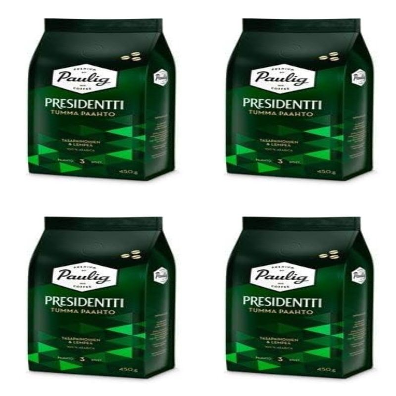 Paulig Presidentti Dark Roast Bean Coffee 4 Pack of 450g
