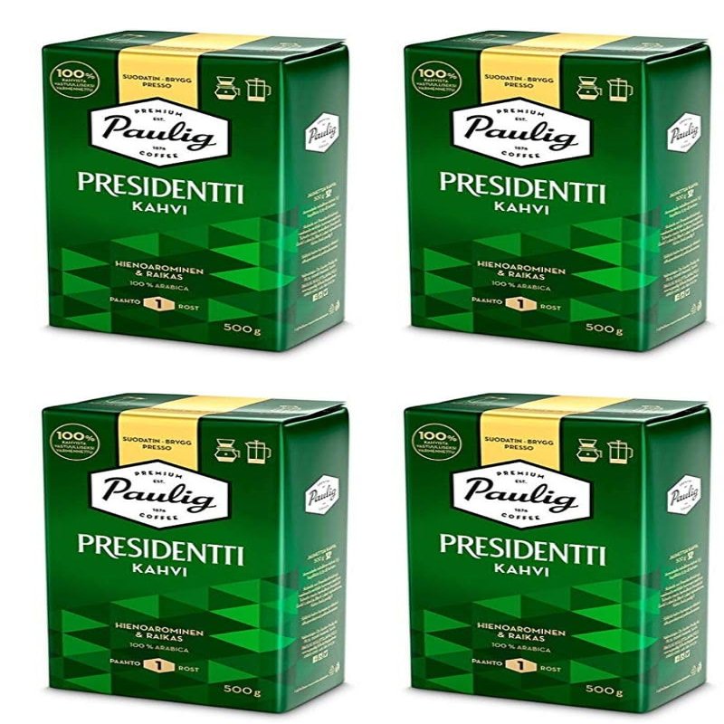 Paulig Presidentti Finely Ground Coffee 4 Pack of 500g