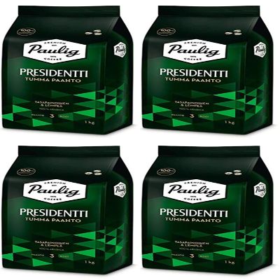 Paulig Presidentti Dark Roast Bean Coffee 4 Pack of 1kg