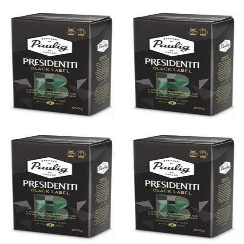 Paulig Presidentti Black Label Ground Coffee 4 Pack of 450g