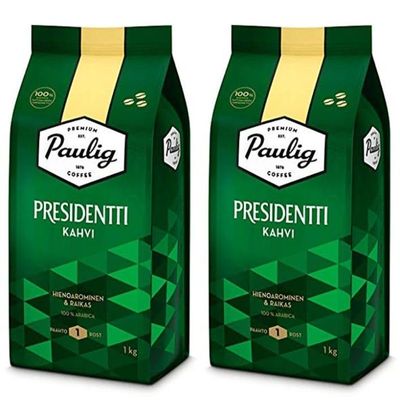 Paulig Presidentti Bean Coffee 2 Pack of 1kg