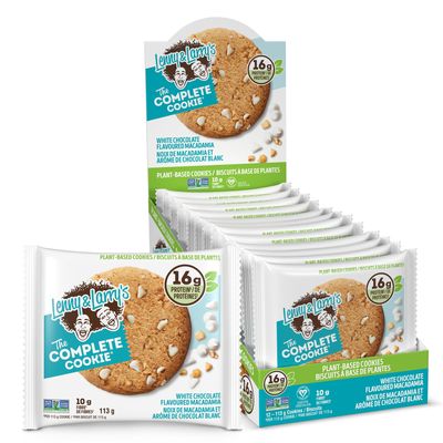 Lenny & Larry's The Complete Cokkie, White Chocolaty Macadamia, Soft Baked,16g Plant Protein, Vegan, Non-GMO, 4 Ounce Cookie (Pack of 12)