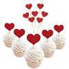 Glitter Heart Cupcake Toppers,50 PCS Love Valentine's Day Food Picks Cake Decorations for Wedding Bridal Birthday Party Baby Shower view 1