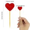 Glitter Heart Cupcake Toppers,50 PCS Love Valentine's Day Food Picks Cake Decorations for Wedding Bridal Birthday Party Baby Shower view 3