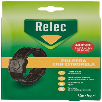 Relec Black mosquito bracelet with citronella for the whole family, from 3 years old