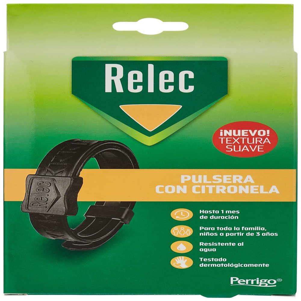Relec Black mosquito bracelet with citronella for the whole family, from 3 years old