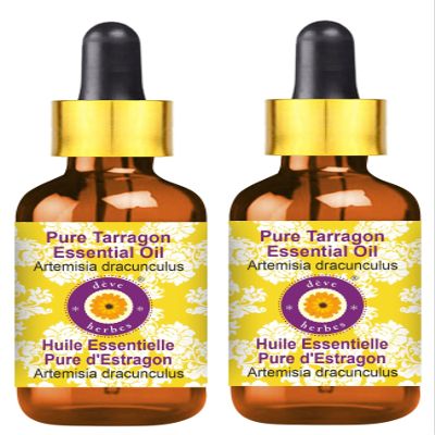 Deve Herbes Tarragon Essential Oil (Artemisia Dracunculus) 100ml X 2 with Glass Dropper