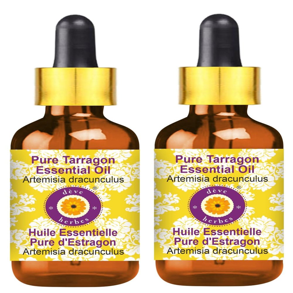 Deve Herbes Tarragon Essential Oil (Artemisia Dracunculus) 100ml X 2 with Glass Dropper