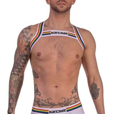 Barcode Berlin Pride Harness White - SIZE XL