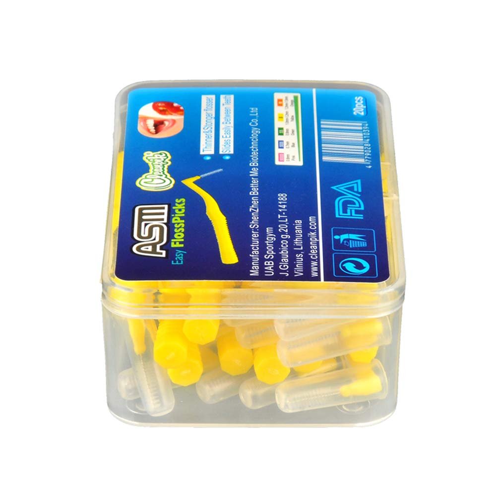 20 pieces interdental brushes with wire brushes in size 1.0 ~ 1.2 mm dental stick thorough cleaning of the interdental spaces