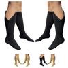 HealthyNees 2 Pairs Set Closed Toe 20-30 mmHg Zipper Compression Fatigue Swelling Circulation Knee Length Socks, Multi (2X-Large (2 Pair), Black) view 1