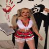 ADOME Lingerie for Women Sexy Schoolgirl Costume 0utfit Lingerie Set Lace Student Cosplay Roleplay with Top and Mini Skirt, A-white, XXXL view 2