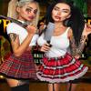 ADOME Lingerie for Women Sexy Schoolgirl Costume 0utfit Lingerie Set Lace Student Cosplay Roleplay with Top and Mini Skirt, A-white, XXXL view 3