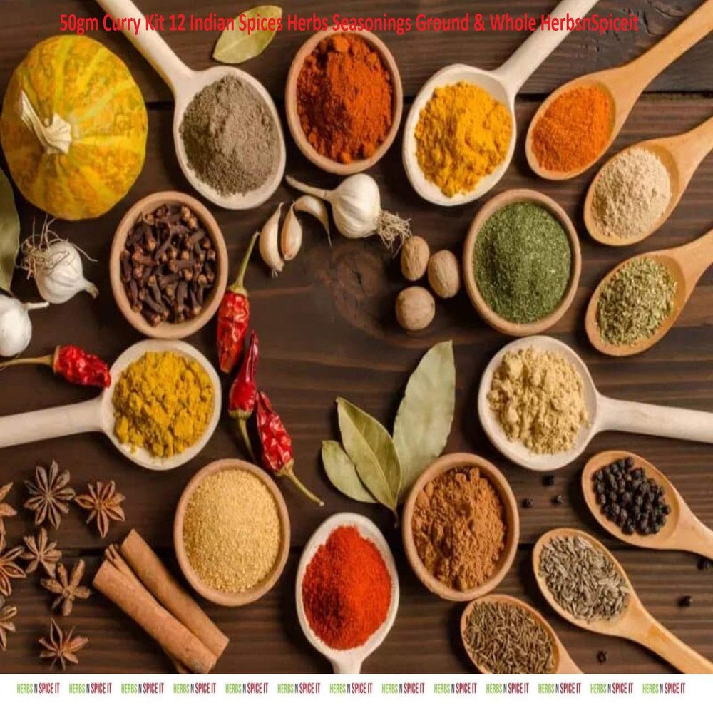 50gm Curry Kit 12 Indian Spices Herbs Seasonings Ground & Whole HerbsnSpiceit NO TINS