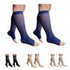 HealthyNees 2 Pair 8-15 mmHg Sheer Compression Leg Calf Shin Thin Open Toe Socks - blue - XXL (2 Pair) view 1