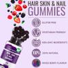 Hair, Skin & Nail Beauty Gummies - Biotin, Zinc, Vitamin D3, Selenium, Vitamin C - 60 Vegetarian Berry Chewable Vitamins - Multivitamins & Minerals Supplement - Gluten, Dairy, Soy & GMO Free view 3