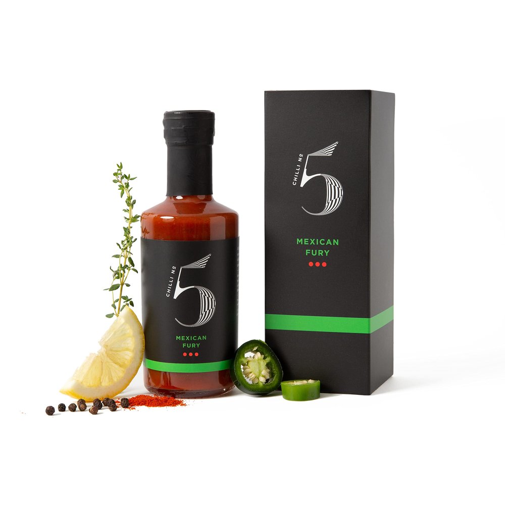 Chilli No.5 | Mexican Fury Mexican TEX-MEX Hot Sauce. 200 millilitres Bottle.