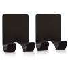 VIS'V Adhesive Razor Hooks, Black Self Adhesive Razor Holder Shower Waterproof Shaver Hook Hanger Stand Heavy Duty Stainless Steel Bathroom Kitchen Sticky Hooks for Razor Towel Loofah Plug - 2 Pcs view 1