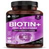 Biotin Hair Growth Vitamins 12,000mcg D-Biotin Tablets Enriched with Zinc & Selenium Vegan Beauty Hair Skin & Nails Vitamins for Women and Men High Strength - 3 Months Supply UK Made - New Leaf view 1