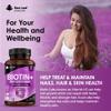Biotin Hair Growth Vitamins 12,000mcg D-Biotin Tablets Enriched with Zinc & Selenium Vegan Beauty Hair Skin & Nails Vitamins for Women and Men High Strength - 3 Months Supply UK Made - New Leaf view 3