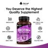 Biotin Hair Growth Vitamins 12,000mcg D-Biotin Tablets Enriched with Zinc & Selenium Vegan Beauty Hair Skin & Nails Vitamins for Women and Men High Strength - 3 Months Supply UK Made - New Leaf view 4