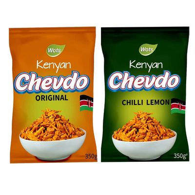 Bharti Ben Wots Kenyan Chevdo Chevda Snack Mix (Original and Chilli Lemon)