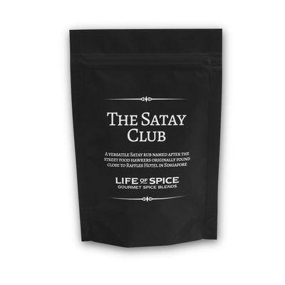 Life of Spice The Satay Club | All Purpose Sizzling Satay Seasoning for Meat, Fish and Veg | 60g Pack with Recipe Card | Garlic, Coriander, Turmeric and Lemongrass | Tasty Street Food Spice Rub