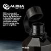 Alpha Designs 2 Pack Water Bottle (2.4L) & Protein Shaker Bottle (1L) Bundle - Gym Gifts for Men & Women - Black view 3