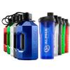 Alpha Designs 2 Pack Water Bottle (2.4L) & Protein Shaker Bottle (1L) Bundle - Gym Gifts for Men & Women - Blue view 1