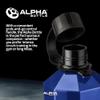 Alpha Designs 2 Pack Water Bottle (2.4L) & Protein Shaker Bottle (1L) Bundle - Gym Gifts for Men & Women - Blue view 3