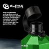 Alpha Designs 2 Pack Water Bottle (2.4L) & Protein Shaker Bottle (1L) Bundle - Gym Gifts for Men & Women - Green view 3