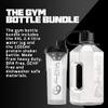 Alpha Designs 2 Pack Water Bottle (2.4L) & Protein Shaker Bottle (1L) Bundle - Gym Gifts for Men & Women - Clear view 2