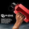 Alpha Designs 2 Pack Water Bottle (2.4L) & Protein Shaker Bottle (1L) Bundle - Gym Gifts for Men & Women - Red view 2