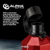 Alpha Designs 2 Pack Water Bottle (2.4L) & Protein Shaker Bottle (1L) Bundle - Gym Gifts for Men & Women - Red view 3