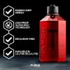 Alpha Designs 2 Pack Water Bottle (2.4L) & Protein Shaker Bottle (1L) Bundle - Gym Gifts for Men & Women - Red view 4