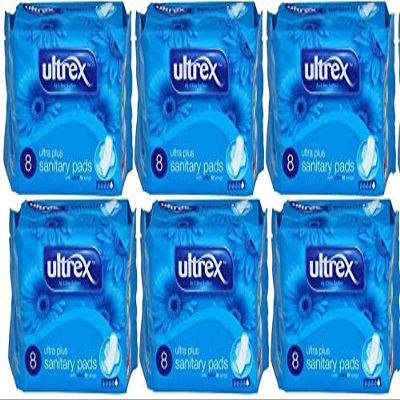 6 x Ultrex Sanitary Pads with wings - Ultra Plus (8pk)
