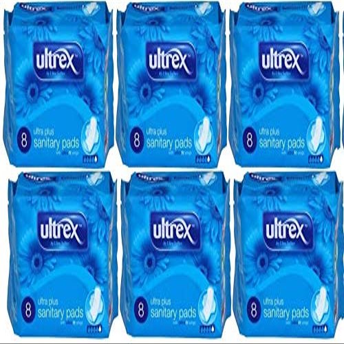 6 x Ultrex Sanitary Pads with wings - Ultra Plus (8pk)