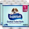 72 x White Toilet Rolls Quilted Toilet Paper 2ply Extra Soft Bathroom Toilet Tissue (2 Ply Rolls) view 1