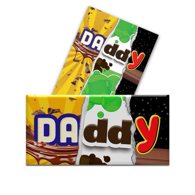 2-Pack Funny "Daddy" Chocolate Bar Wrappers  Novelty Joke Gift for Dad  Rude Fathers Day Gag Present  Hilarious Birthday or Christmas Secret Santa Stocking Filler (Wrappers Only)