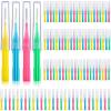 Patelai 100 Pieces Braces Brush for Cleaner Interdental Brush Toothpick Dental Flossing Head Oral Hygiene Flosser Tooth Cleaning Tool(Light Blue, Pink, Yellow, Light Green) view 1