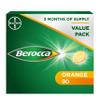 Berocca Vitamin C Effervescent Tablets, with Magnesium, Vitamin B12 & Vitamin B Complex, Orange Flavour, 1 Pack of 90 Tablets - 12 Weeks Supply view 1