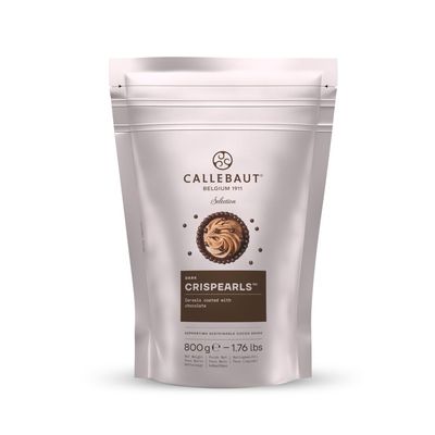 Mona Lisa Crispearls by Callebaut (Dark Chocolate, 1 x 800g Bag) Resealable Velcro 800g Bag - Flavoured coated cereal balls for decorating cakes, cupcakes, waffles, crepes, pancakes