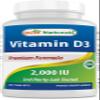 Best Naturals Vitamin D3 2000 IU (50 mcg) - 100 Tablets - 100 Days Supply - Helps Support Immune Health, Strong Bones and Teeth, & Muscle Function (100 Count (Pack of 1)) view 1