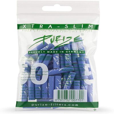 PURIZE 50 Pieces Xtra Slim Size 6 mm Activated Carbon Filter Yellow, Blue, Brown, Pink, White
