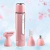 4 in 1 Women Electric Epilator Rechargeable Eyebrow Nasal Shaver Hair Removal Depilation Tools - Pink view 2